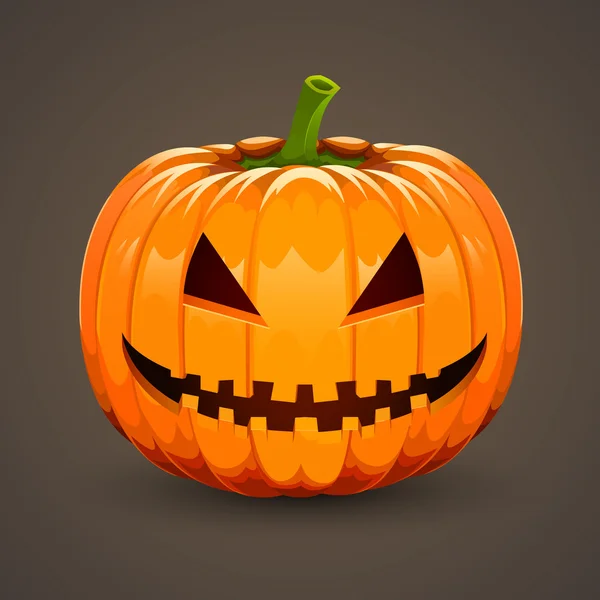 Pompoen voor Halloween op donkere achtergrond — Stockvector