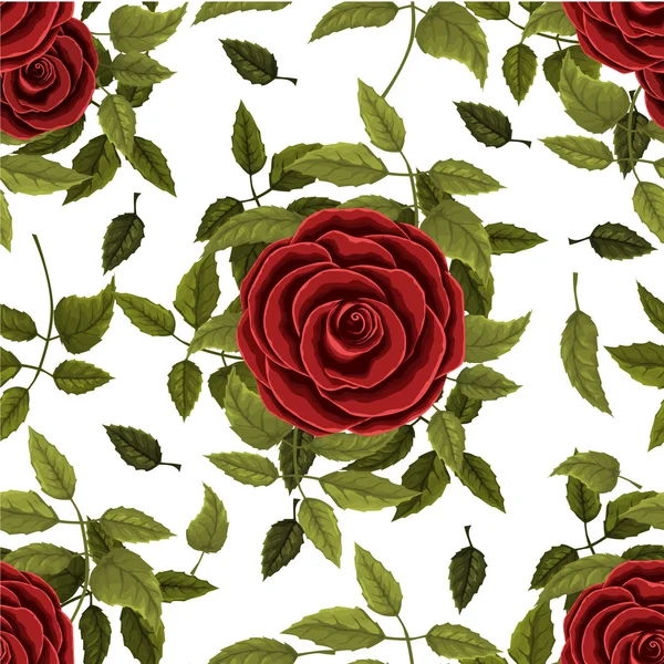 Seamless floral pattern with roses — Stock Vector