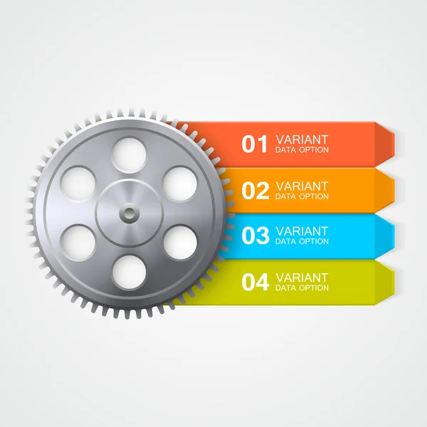 Gear color Infographics. — Stock Vector
