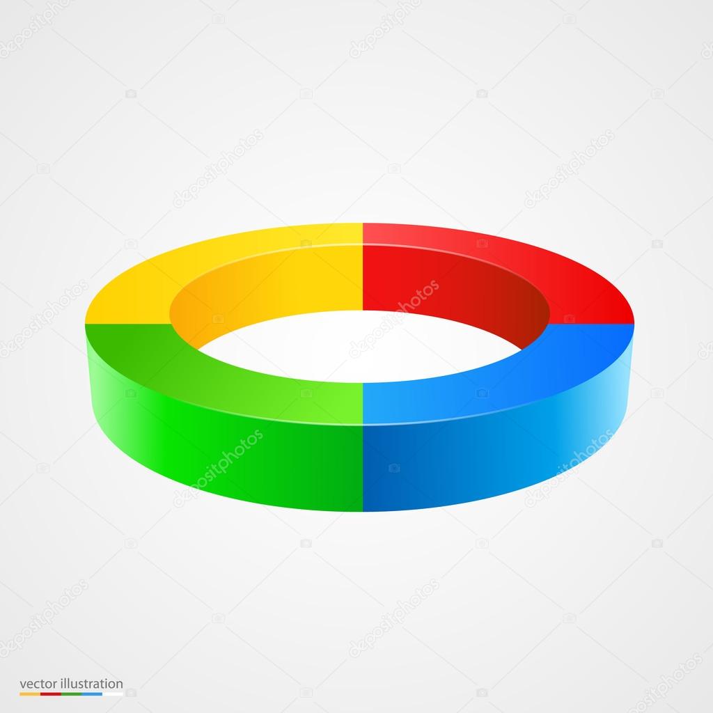Vector Illustration of abstract colorful 3d circle, logo design