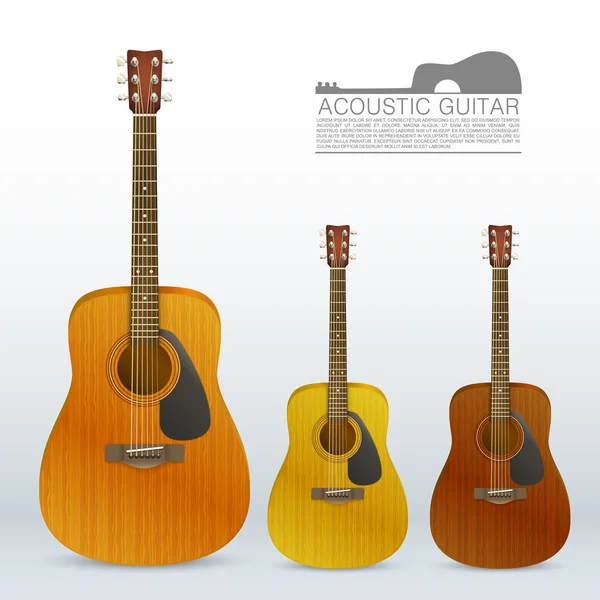 Set di chitarre acustiche — Vettoriale Stock