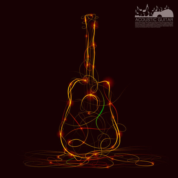 Silhouette of guitar fire