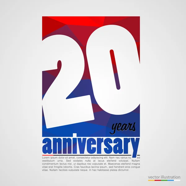 Anniversary modern colorful abstract background — Stock Vector