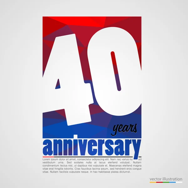 Anniversary modern colorful abstract background — Stock Vector