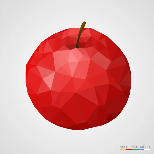 Abstract red polygonal apple — Stock Vector