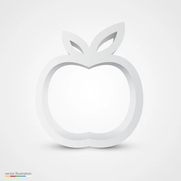 White apple icon — Stock Vector