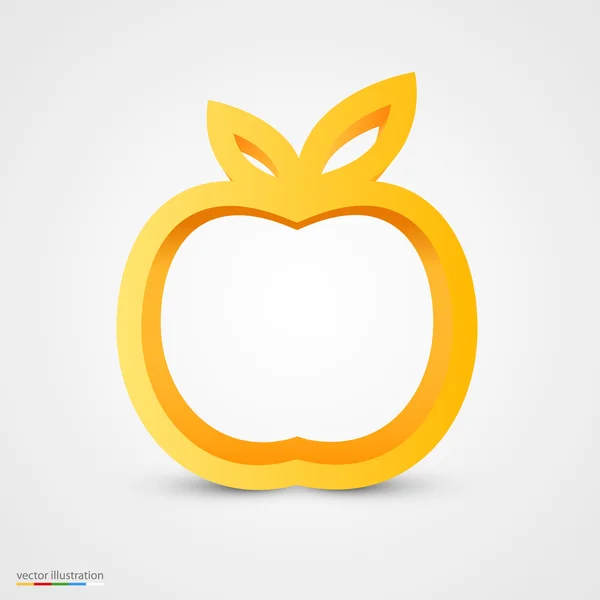 Gold apple icon — Stock Vector