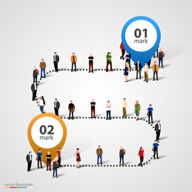 Business people standing in a line clipart