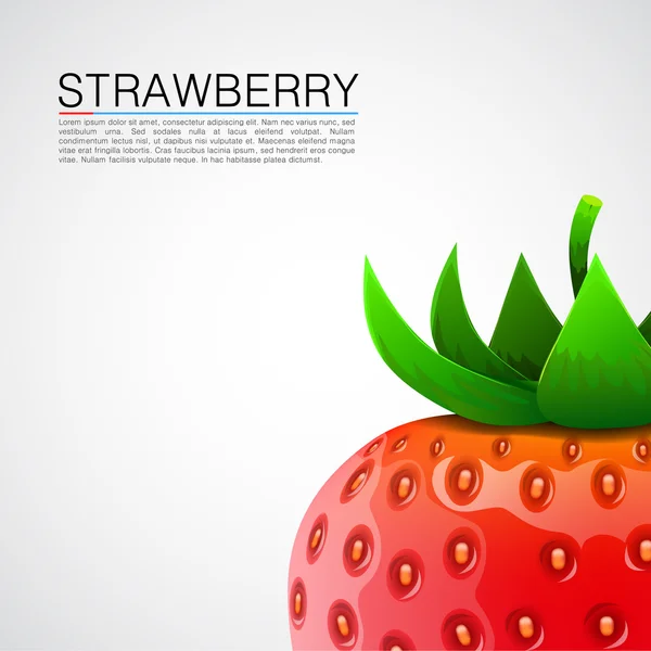 新鲜草莓的现实背景. — 图库矢量图片