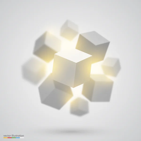 Beaucoup de cubes. Vecteur — Image vectorielle