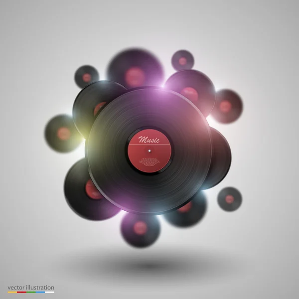 Muchos discos de vinilo. Vector — Archivo Imágenes Vectoriales