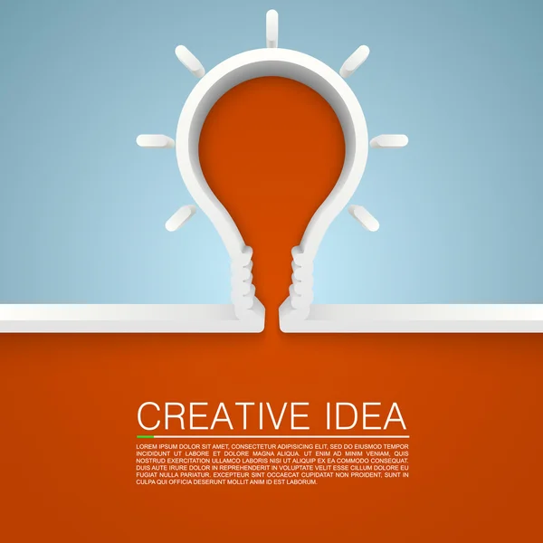 Idea creativa lámpara — Vector de stock