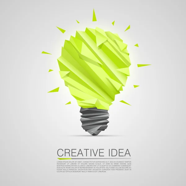 Creative idea of origami lamp — Stock Vector
