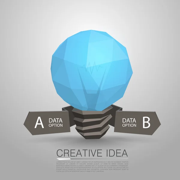 Lampa polygonální 3d nápad — Stockový vektor