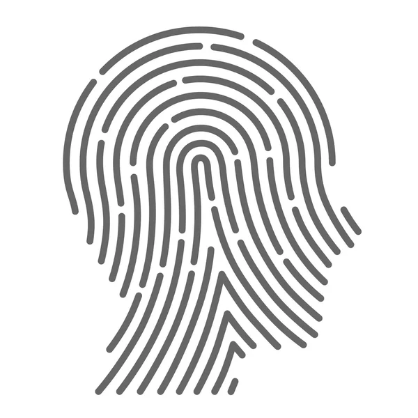 Symbol fingerprint huvud — Stock vektor