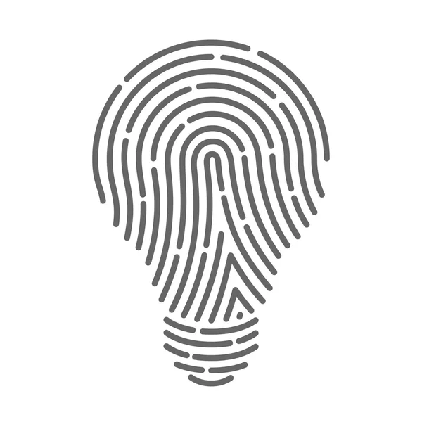 Symbol fingerprint as light bulbs — Stock Vector