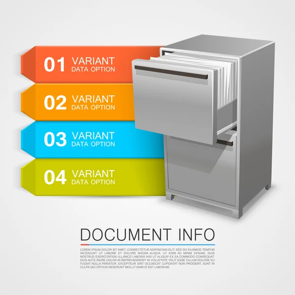 Closet safe with documents info — Stock Vector