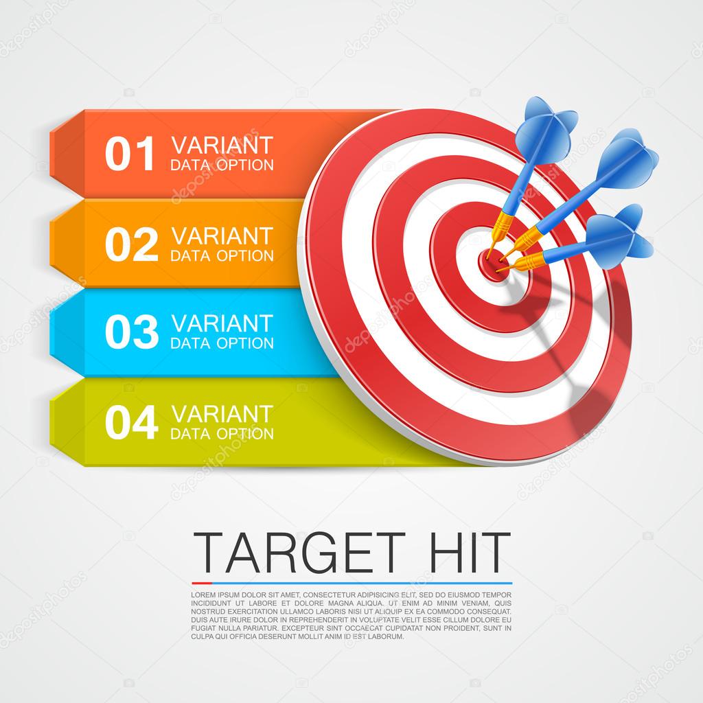 Graphic information target with darts