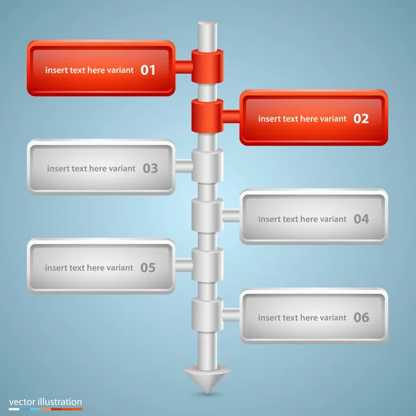 Liste des options sur la flèche . — Image vectorielle