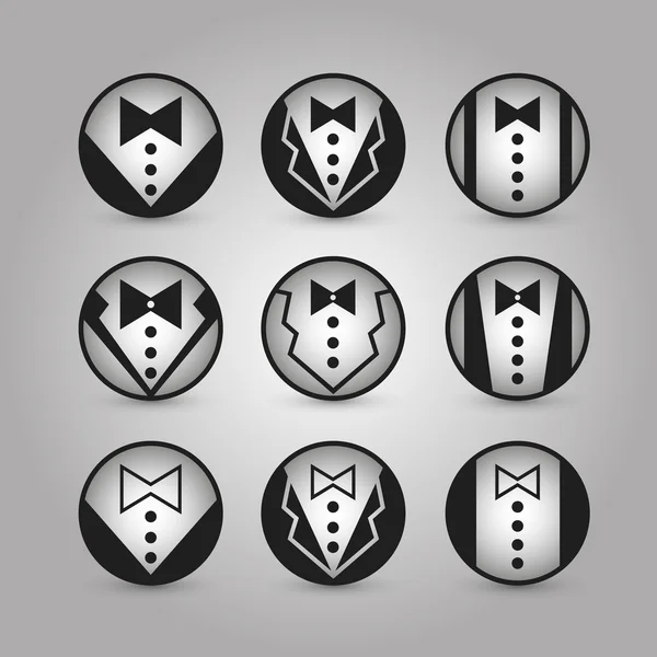 Vector ronda iconos chaqueta. conjunto — Vector de stock