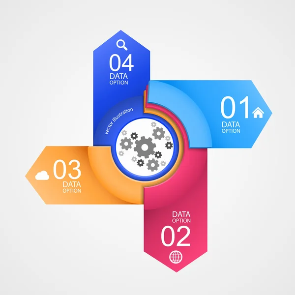 Mechanism directions info — Stock Vector