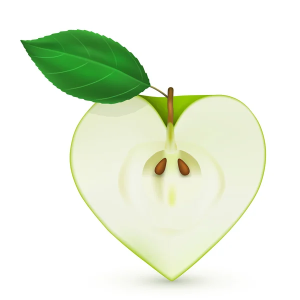 Яблоко сердце — стоковый вектор