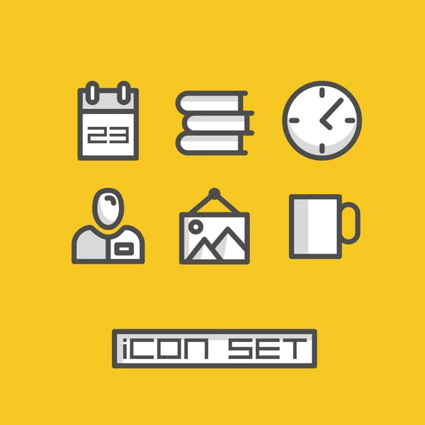 Icons set business office — Stock Vector