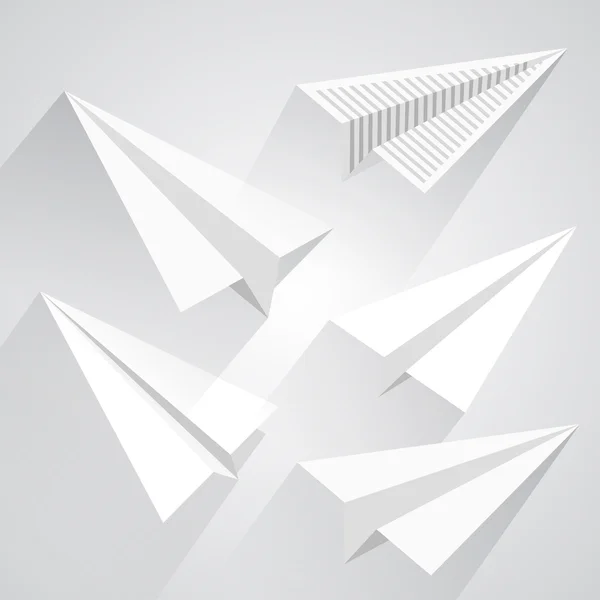 Avião de papel definido — Vetor de Stock