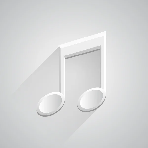 Musik Note 3D-Symbol auf weißem Hintergrund — Stockvektor