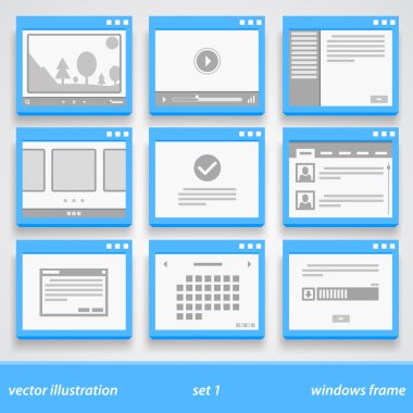 Düz windows çerçeve. 1 set