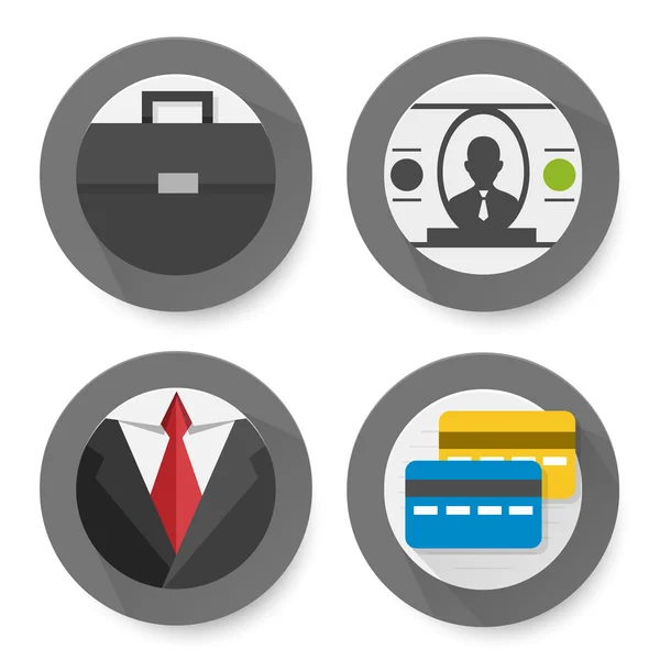 Set of flat business icons — Stock Vector