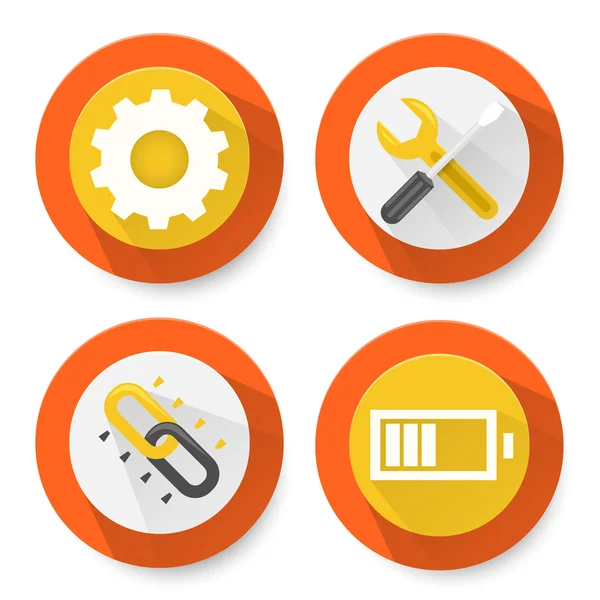 Conjunto de iconos de configuración plana — Vector de stock