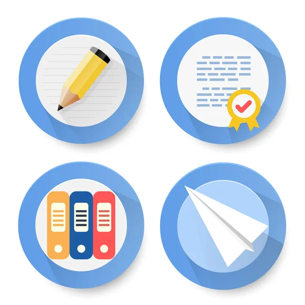 Conjunto de iconos de documento plano — Vector de stock