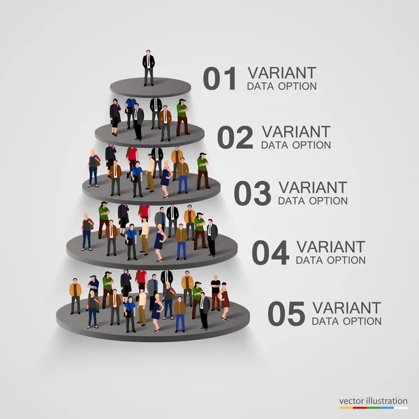 Lidé na podstavci v hierarchii — Stockový vektor
