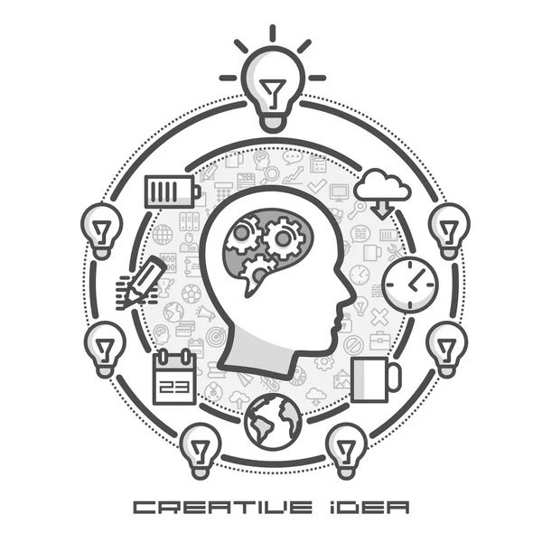 Brainstorm como infográficos em ícones —  Vetores de Stock