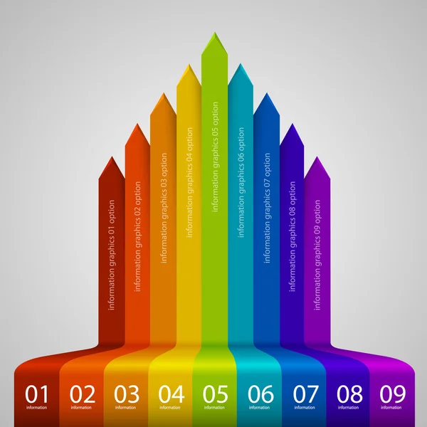 Flèches croissance des entreprises arc-en-ciel — Image vectorielle