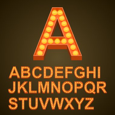 Yazı tipi ampuller sanat kayıt abc