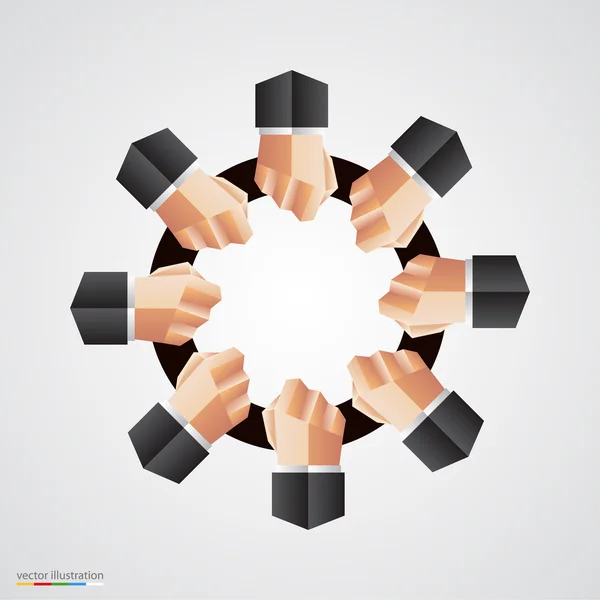 Polygonales Handkreiszeichen — Stockvektor