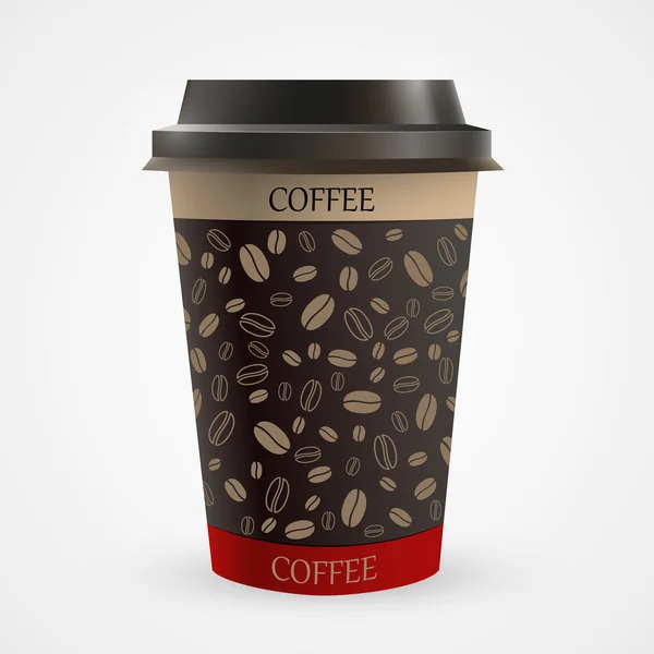 Gros plan de tasse de café en papier vierge — Image vectorielle
