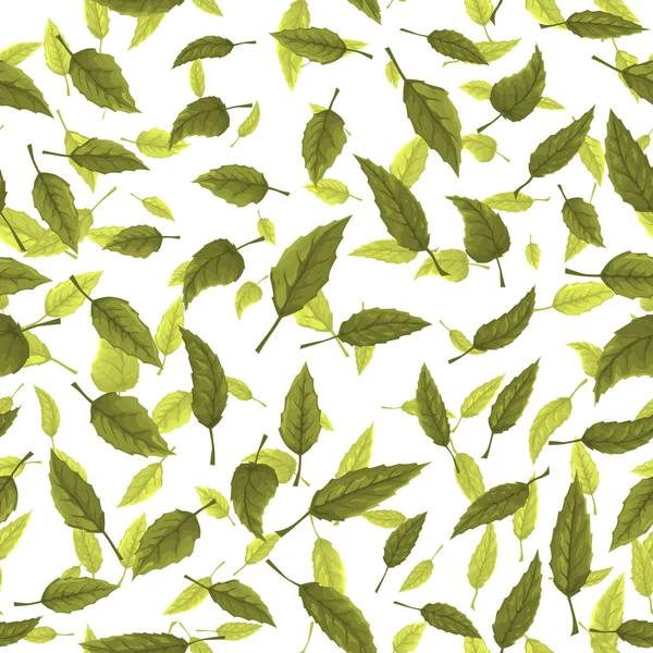 Textura inconsútil de hojas verdes — Vector de stock