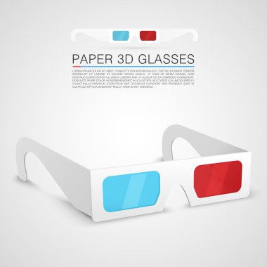 Paper 3d glasses clipart