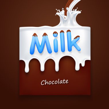 Milk with chocolate art banner clipart