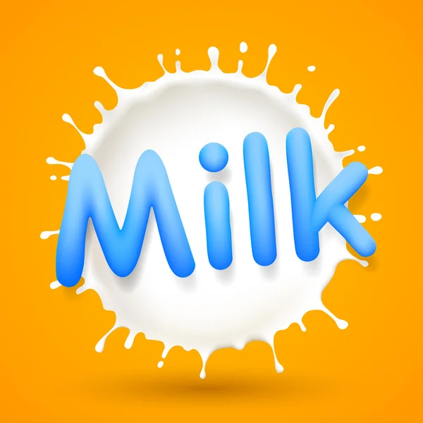 Popisek mlékoラベルのミルク — ストックベクタ