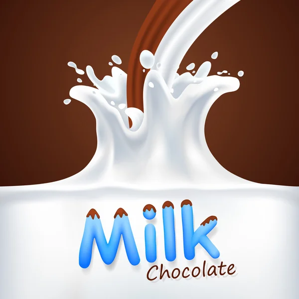 牛奶和巧克力艺术旗帜 — 图库矢量图片