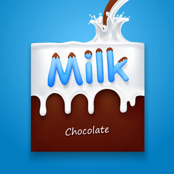 Melk med sjokolade – stockvektor