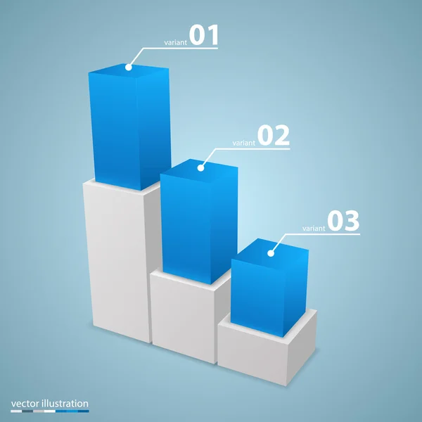 Dados gráfico de crescimento 3d — Vetor de Stock