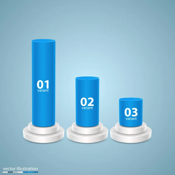 Datos 3d tabla de crecimiento art info — Vector de stock