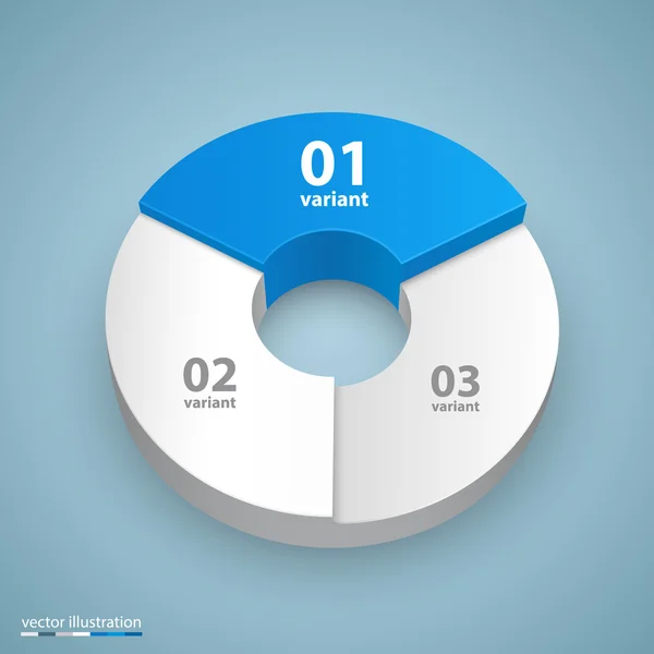 Dati grafico di crescita 3d art info — Vettoriale Stock