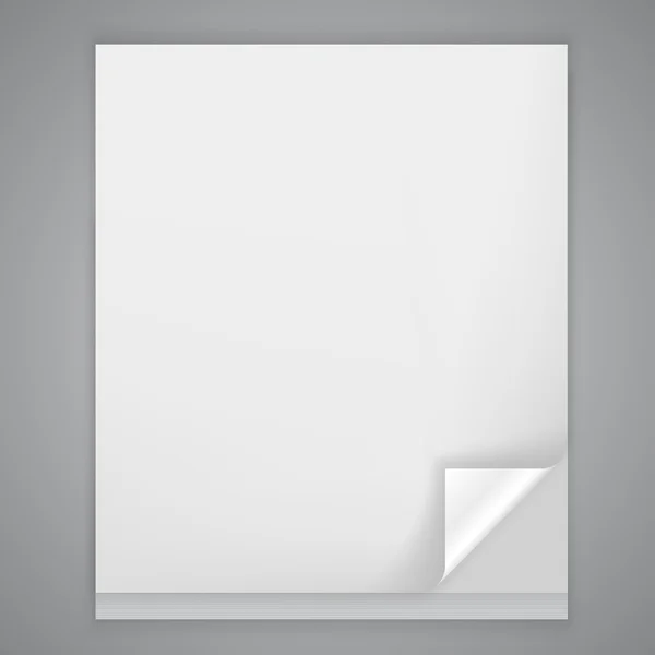 Blatt Papier mit einer gebogenen Ecke — Stockvektor