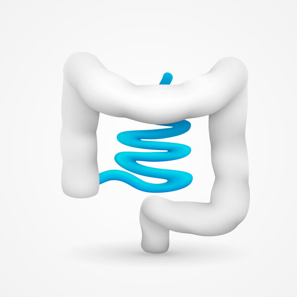 Colon на белом фоне
